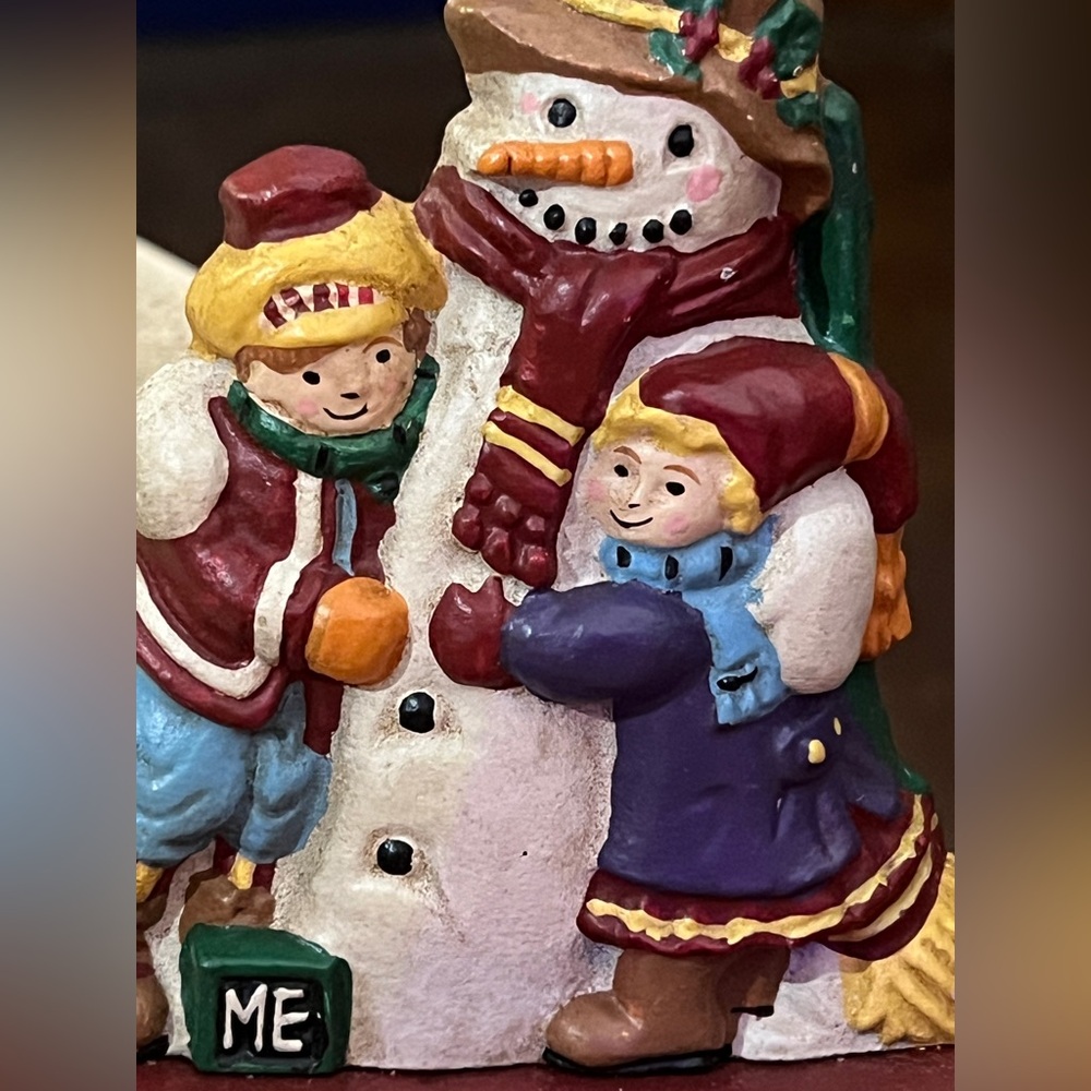 Mary Engelbreit cast iron Snowman Christmas stocking hanger NEW - Picture 2 of 5